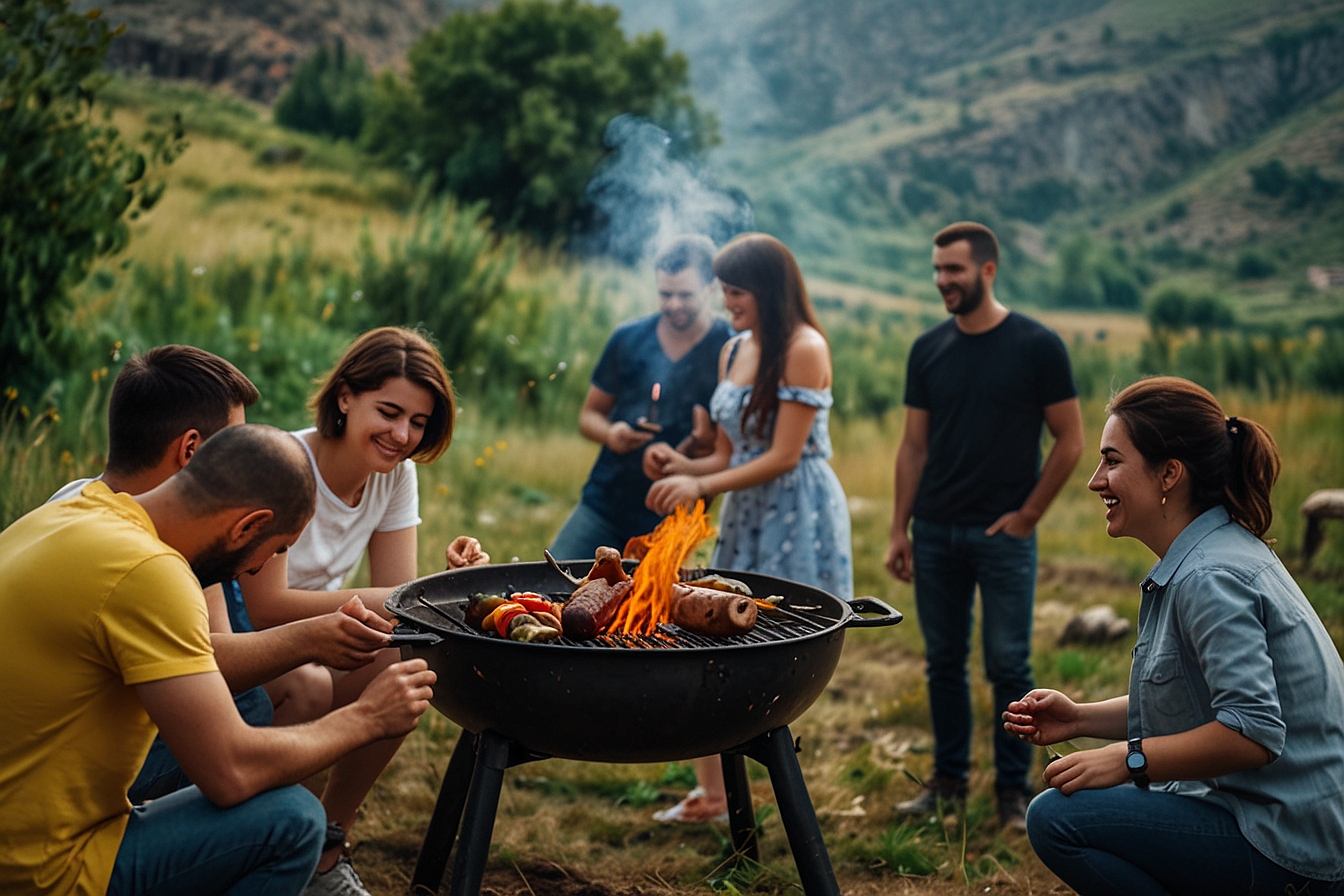 Tnd grill holzkohle gasgrill camping urlaub 01