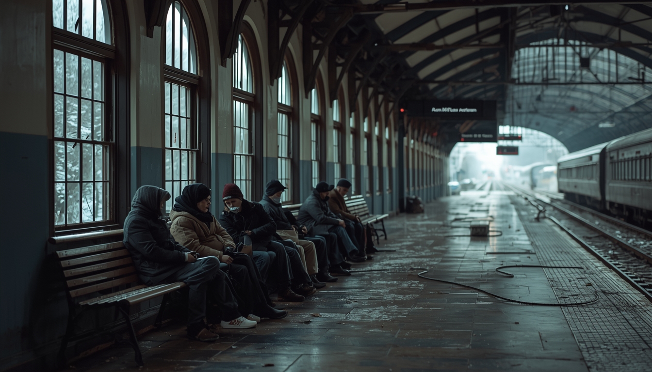 Tnd wartehalle gesellschaft fortschritt bahnhof zug